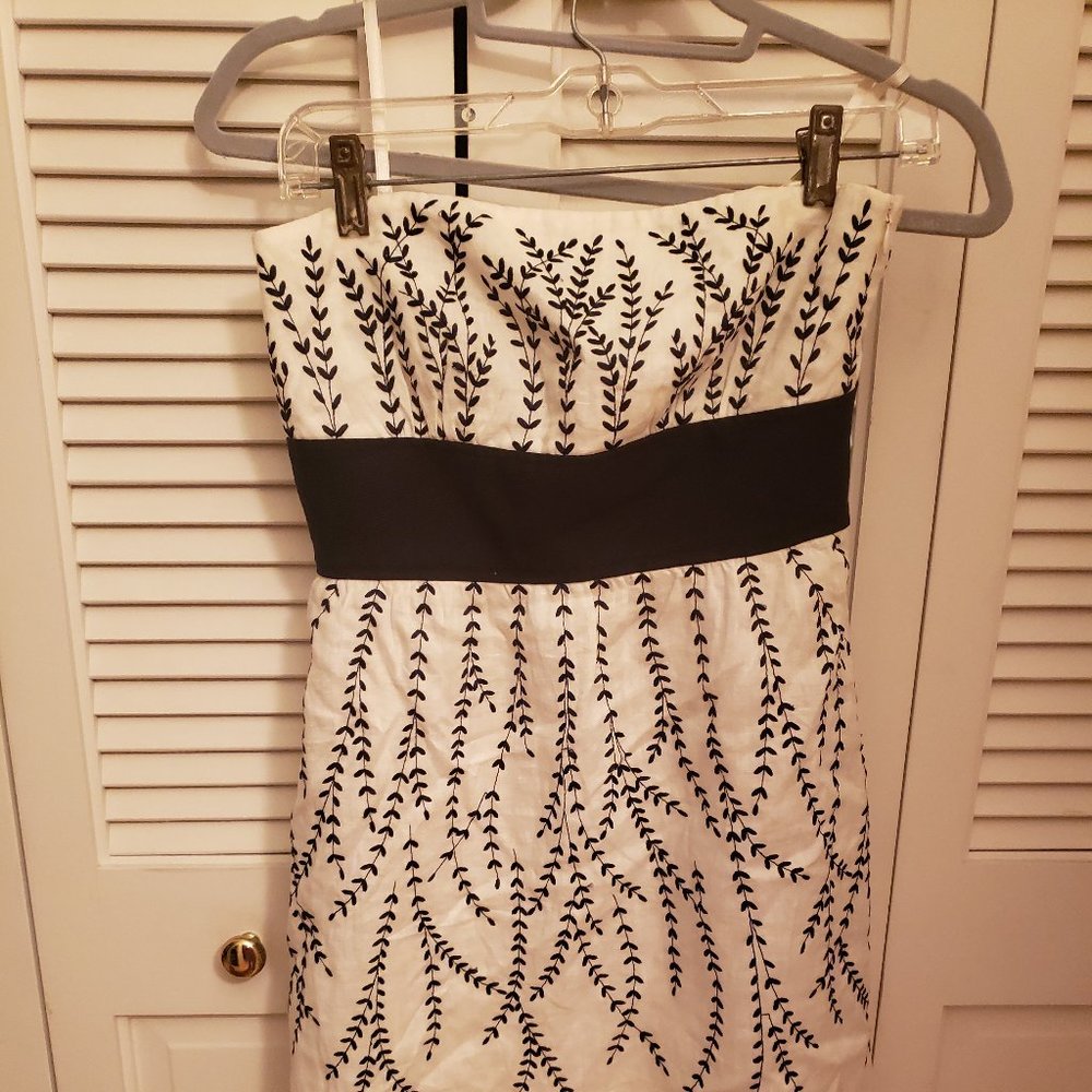 Ann Taylor Strapless Black and White Dress